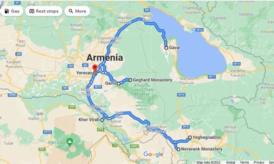 Armenia Gastro Tour small map